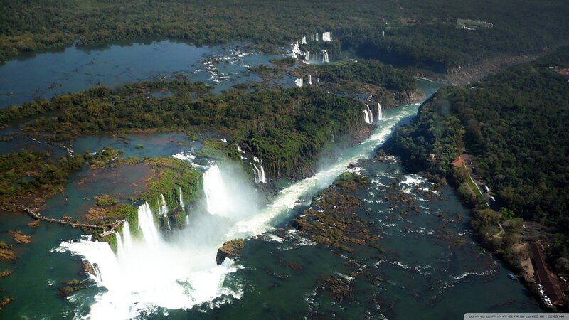 Iguazu Falls from Above — Green, Dramatic