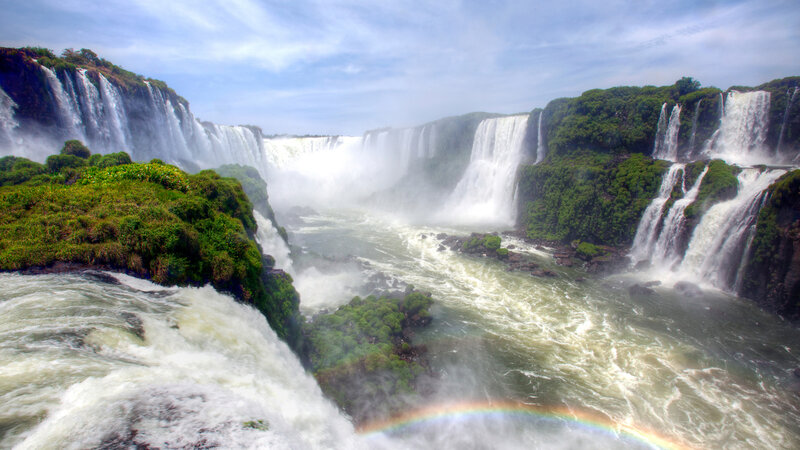 Iguazu Falls — Green, Dramatic, Afternoon, Photograph, Rainbow, Waterfall