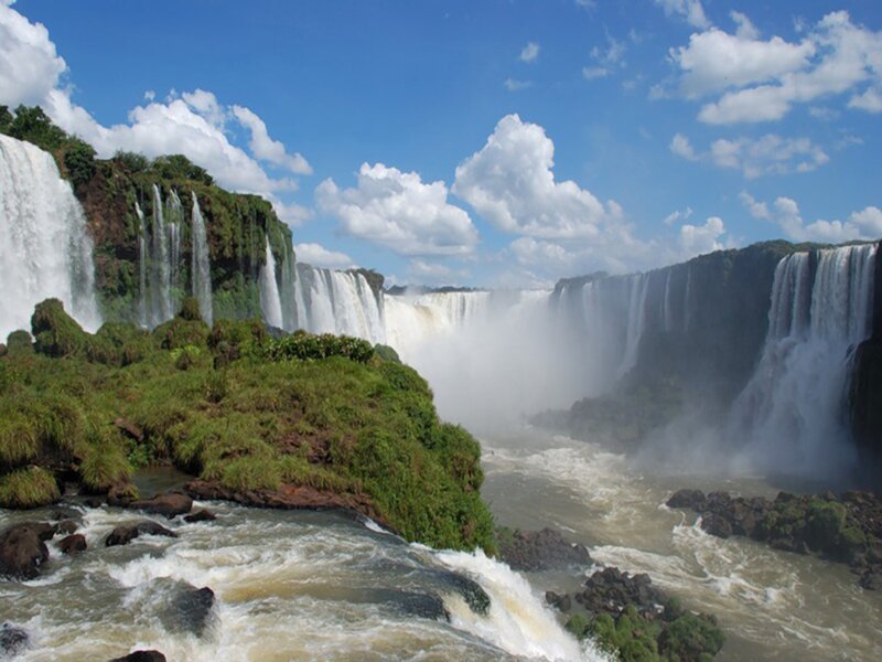 Iguazu Falls on a sunny day