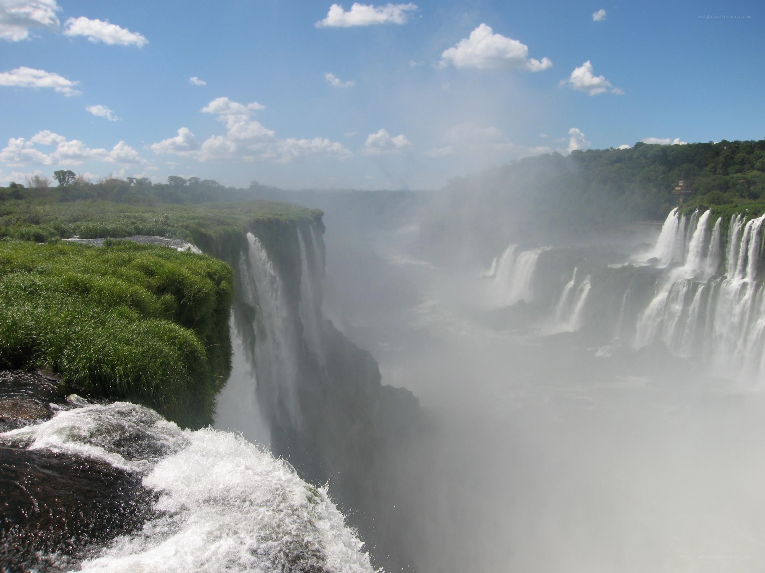 Iguazu Falls on a sunny day