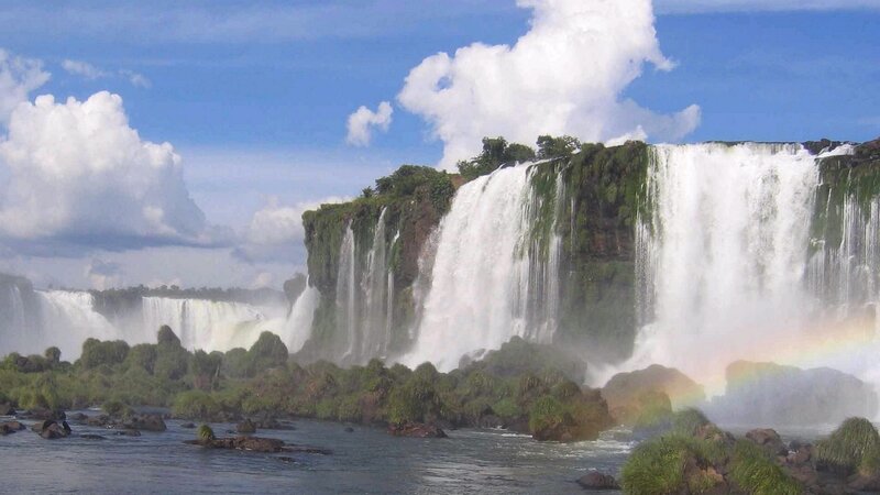 Iguazu Falls Waterfall — Blue, Dramatic, Afternoon, Photograph, Clouds
