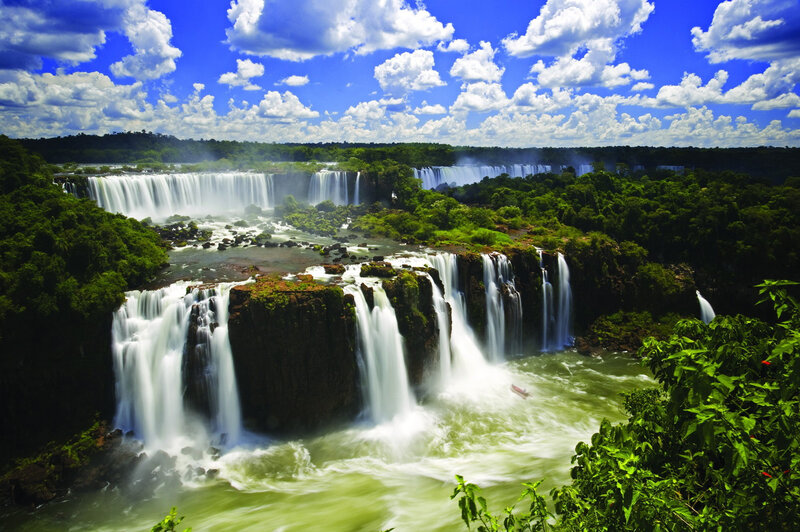 Iguazu Falls Waterfall — Blue, Dramatic, Afternoon, Photograph, Forest