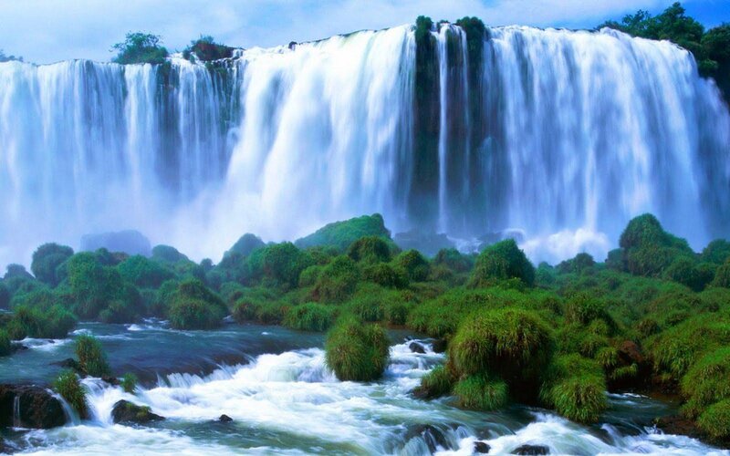 Iguazu Falls Waterfall — Blue, Dramatic, Afternoon