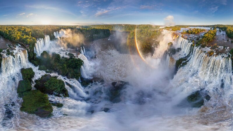 Iguazu Falls Waterfall — Blue, Dramatic, Sunrise