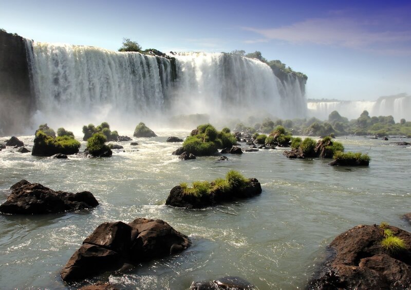 Iguazu Falls Waterfall — Blue, Dramatic