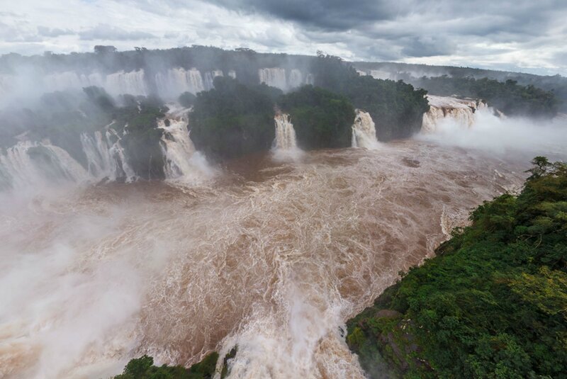 Iguazu Falls Waterfall — Brown, Dramatic