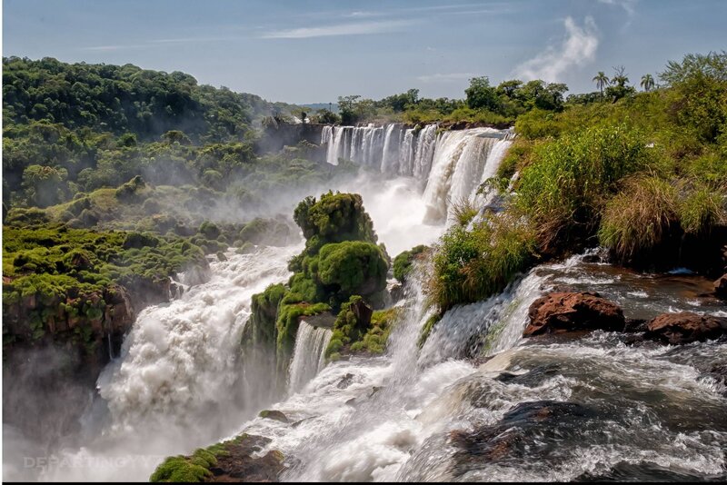 Iguazu Falls Waterfall — Green, Dramatic, Afternoon, Photograph, Forest, Moss