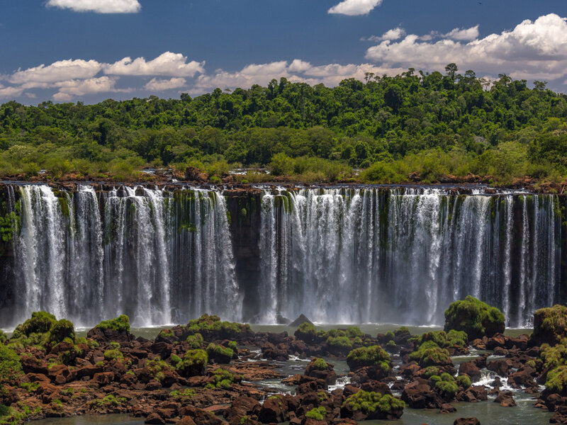 Iguazu Falls Waterfall — Green, Dramatic, Afternoon, Photograph, Forest