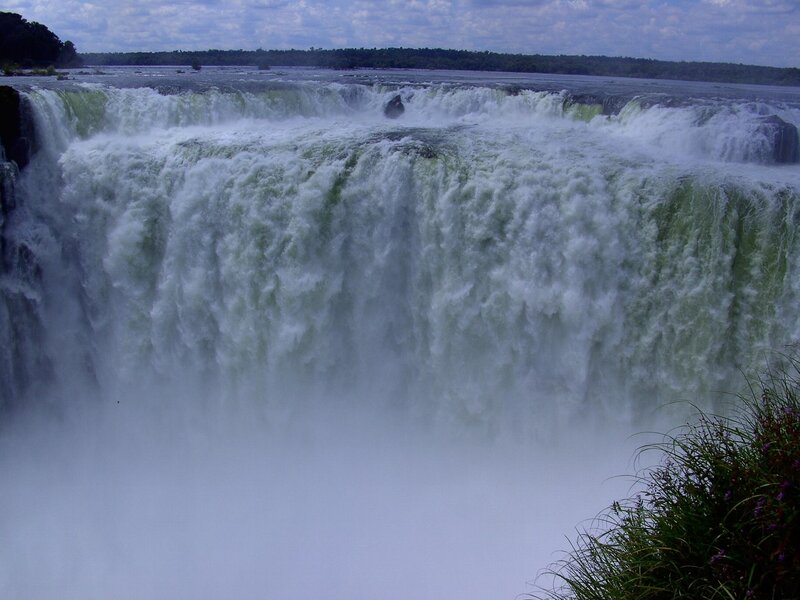 Iguazu Falls Waterfall — Green, Dramatic, Afternoon, Photograph, River, Forest, Sky