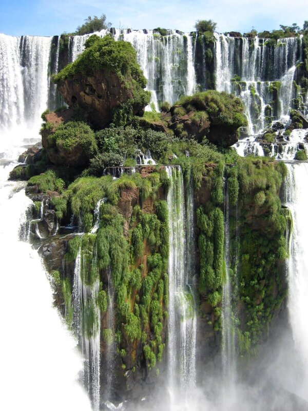 Iguazu Falls Waterfall — Green, Dramatic, Afternoon, Photograph, Rock Formations