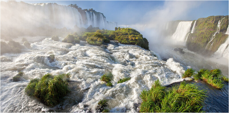 Iguazu Falls Waterfall — Green, Dramatic, Morning, Photograph