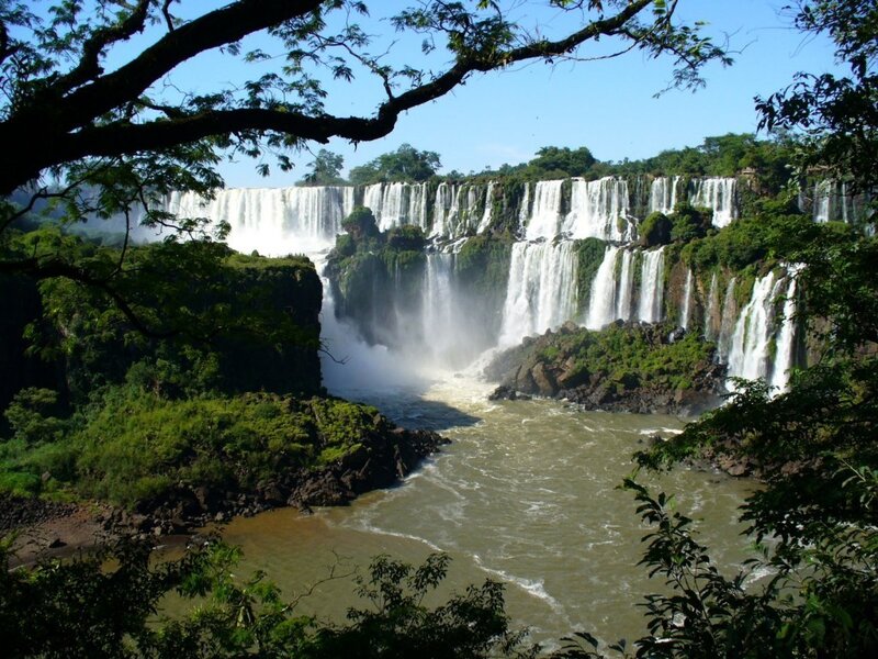 Iguazu Falls Waterfall — Green, Natural, Afternoon