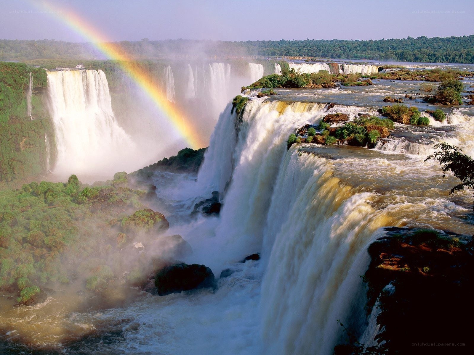 Iguazu Falls with rainbow