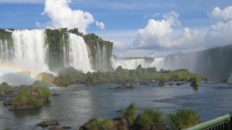 Iguazu Falls with rainbow