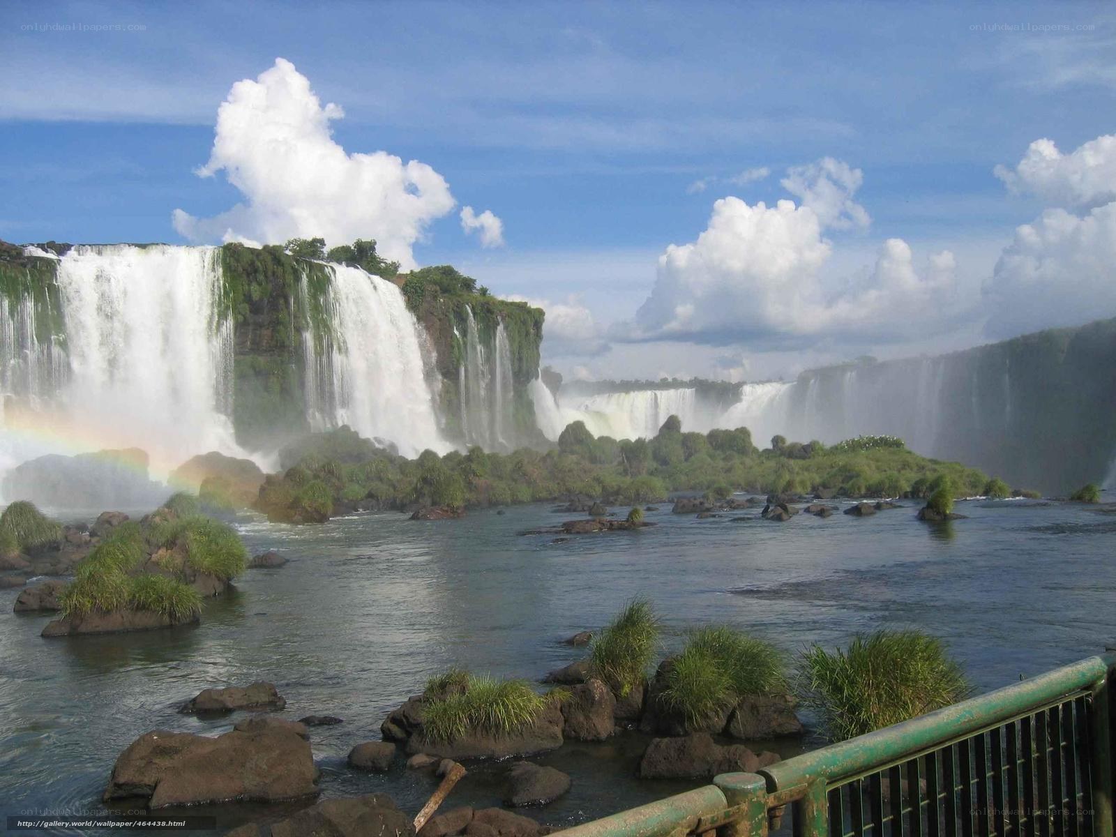 Iguazu Falls with rainbow