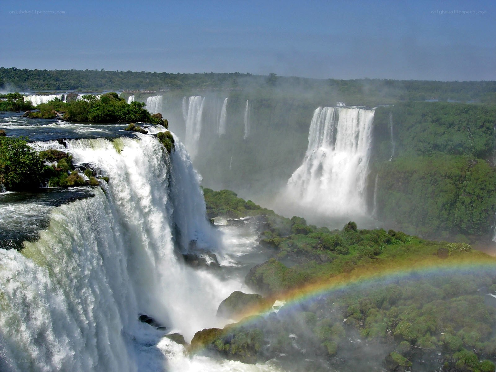 Iguazu Falls with rainbow