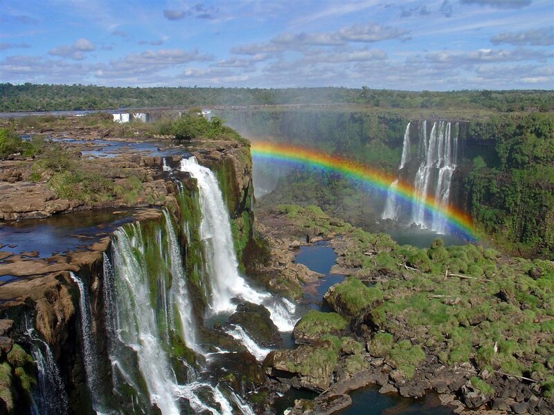 Iguazu Falls with Rainbow — Green