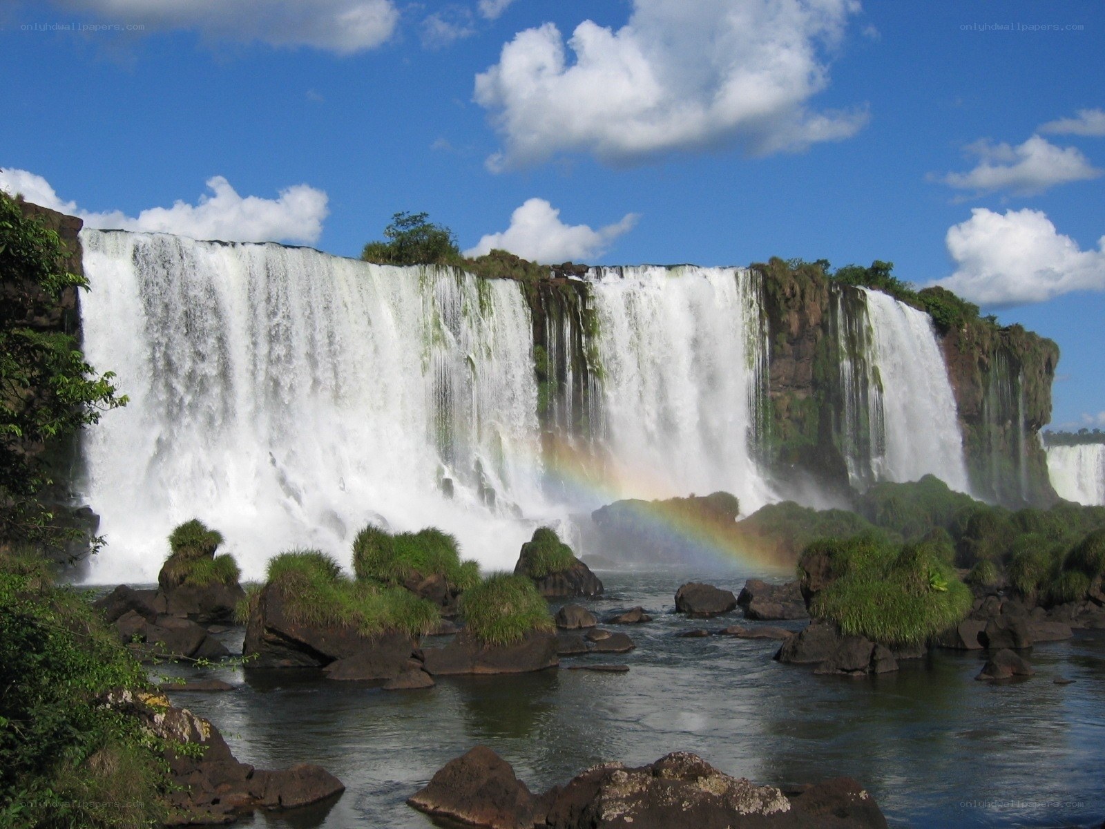 Iguazu Falls with rainbow