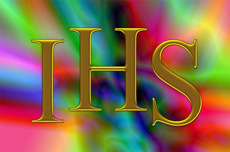 IHS Letters on Colorful Background