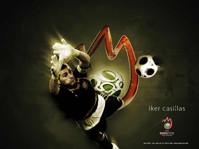 Iker Casillas saves ball