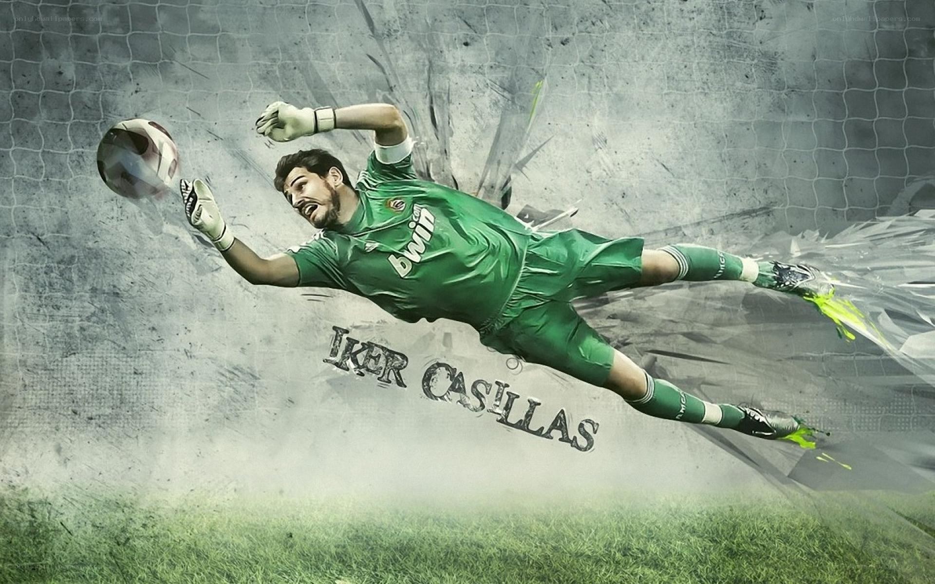 Iker Casillas saving a goal