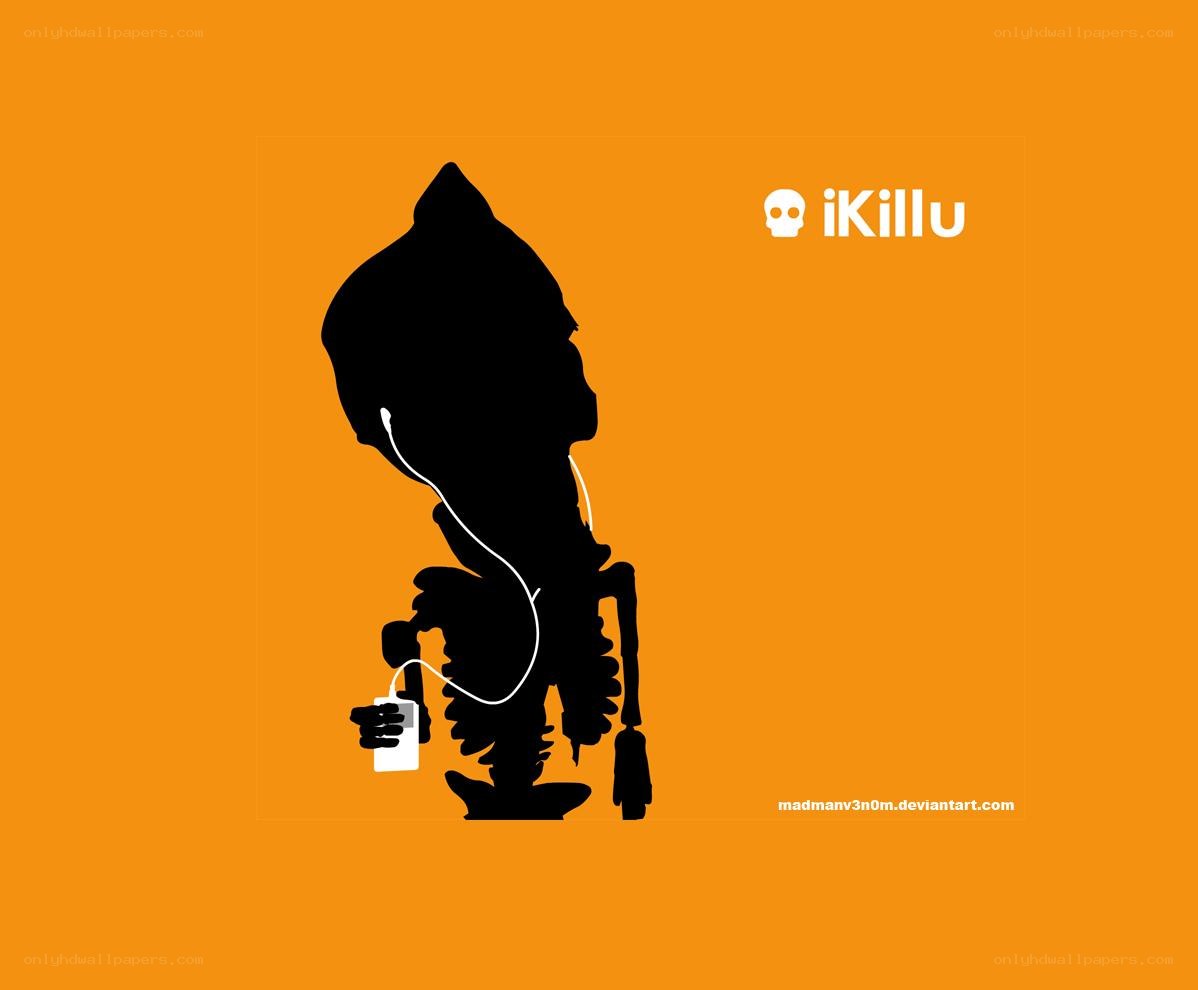 iKillu skeleton with music player
