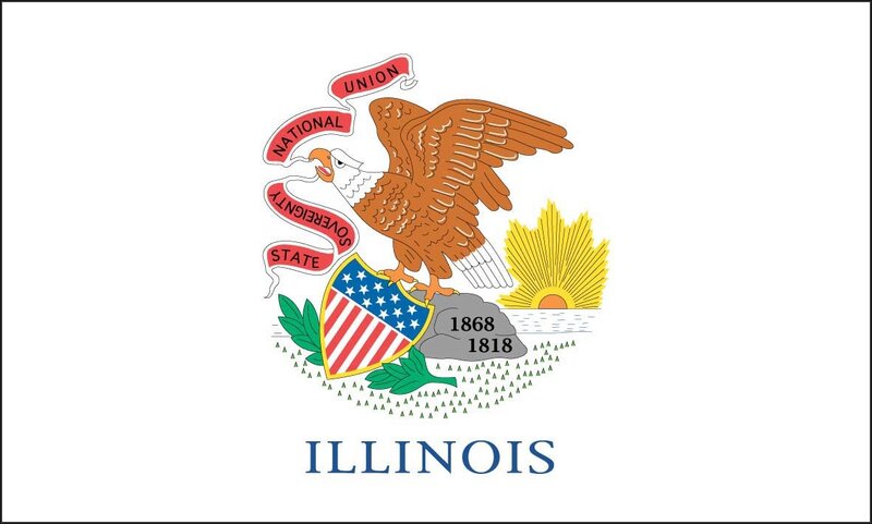 Illinois State Flag — White