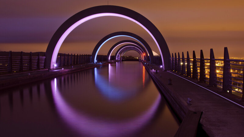 Illuminated Arch Bridge — Purple