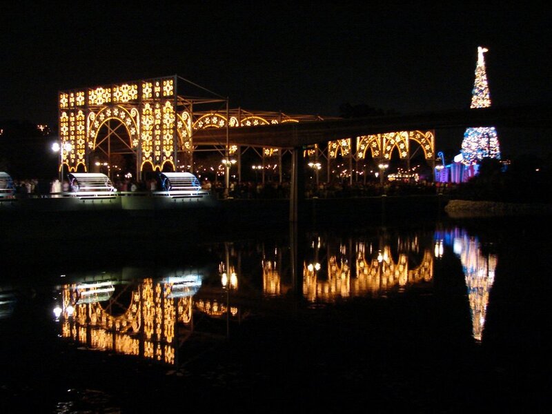 Illuminated Bridge at Night — Black