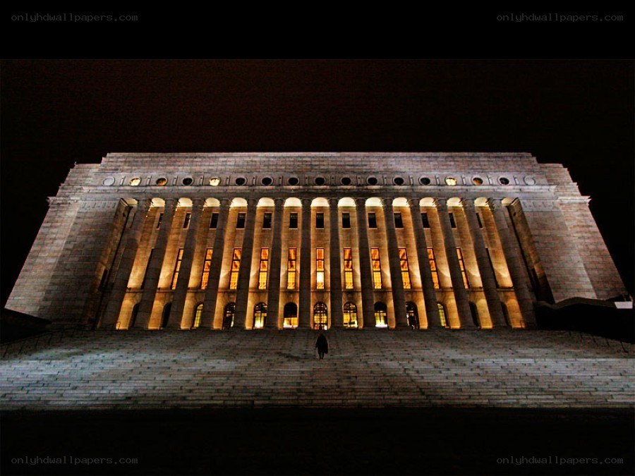 illuminated building at night