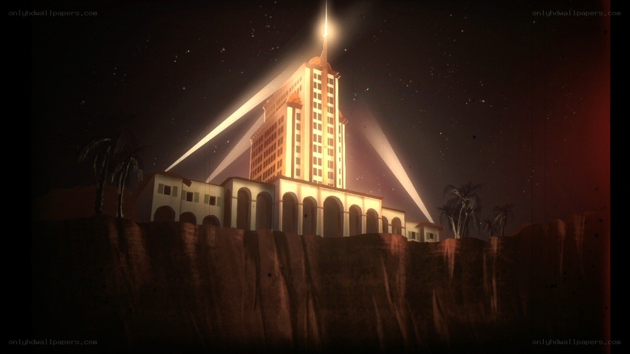 illuminated building at night