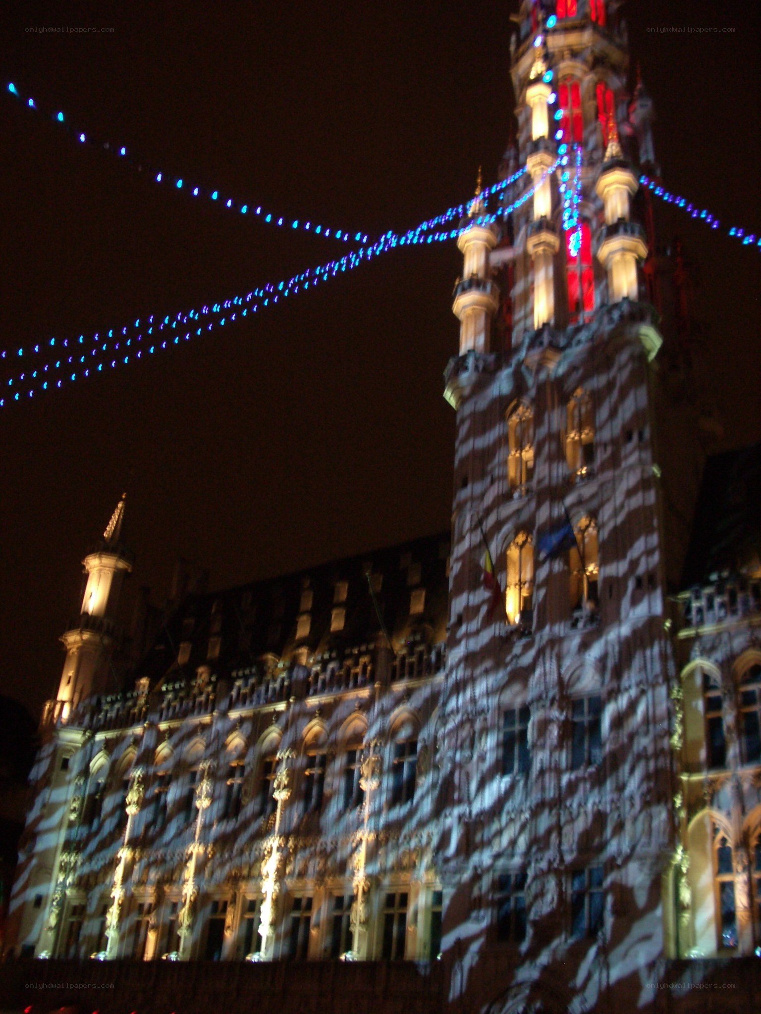 illuminated building at night
