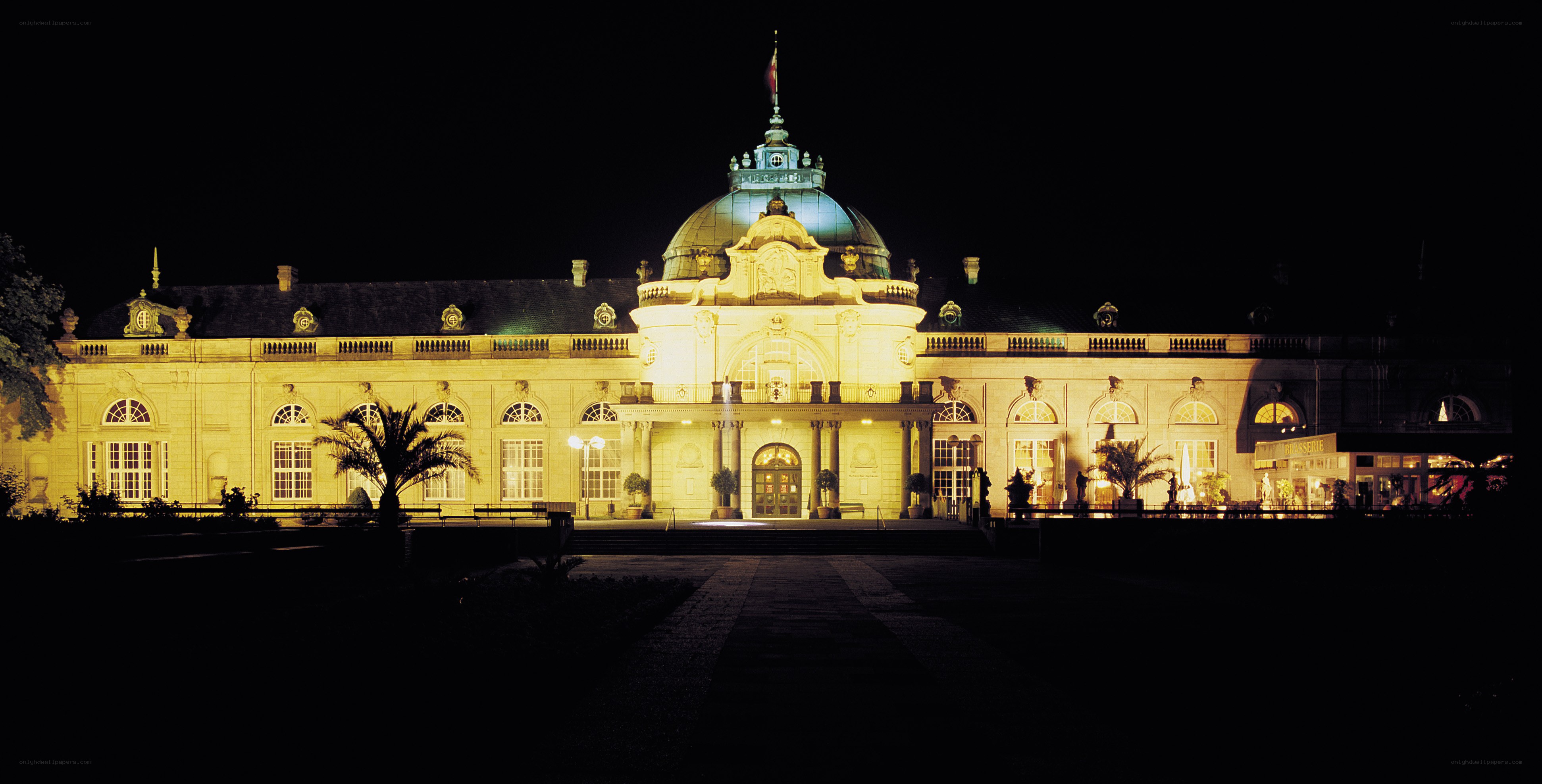 illuminated building at night