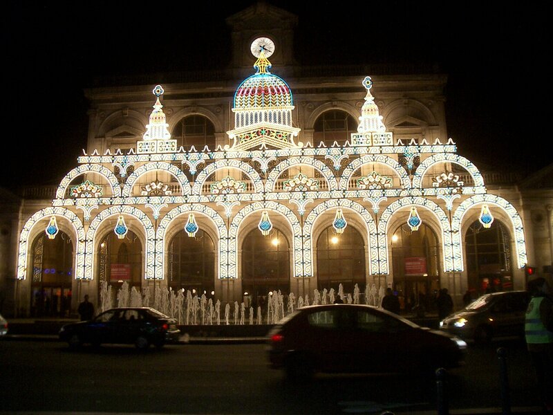 Illuminated Building Facade