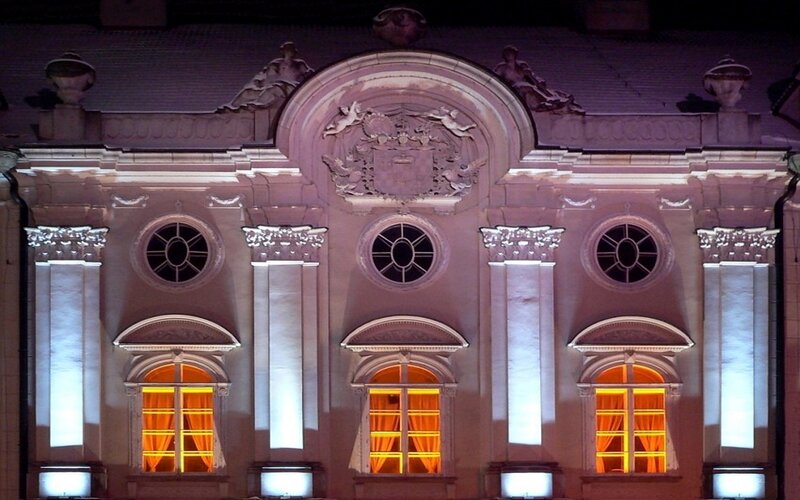 Illuminated Building Facade — White