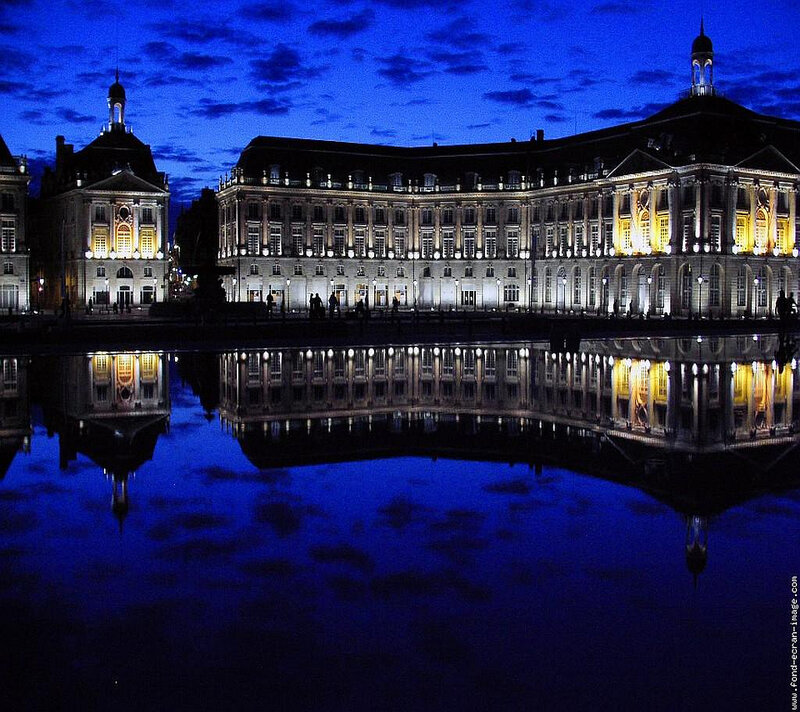 Illuminated Buildings at Night — Blue, Serene