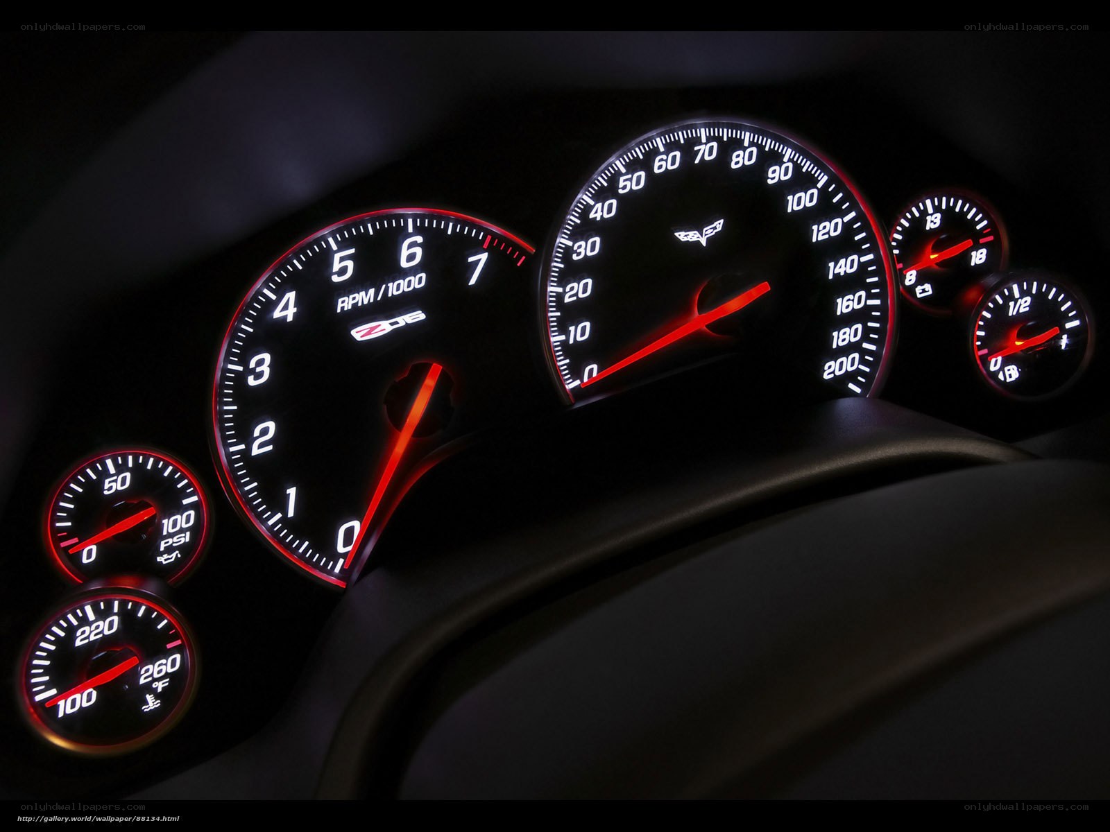 illuminated car dashboard