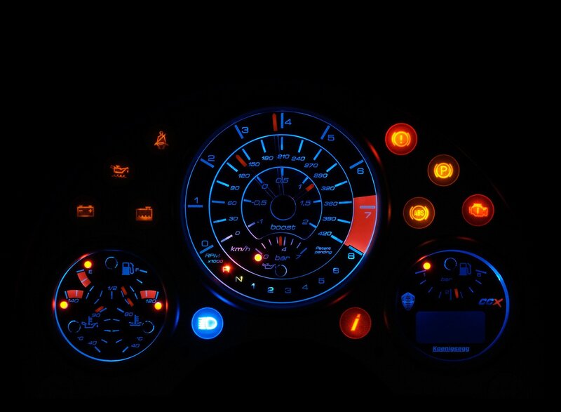 illuminated car dashboard