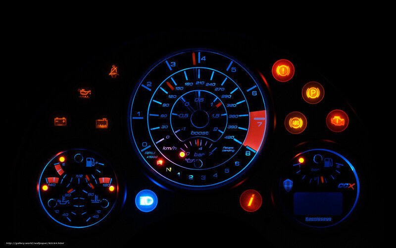 illuminated car dashboard