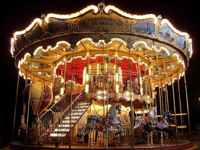 illuminated carousel at night