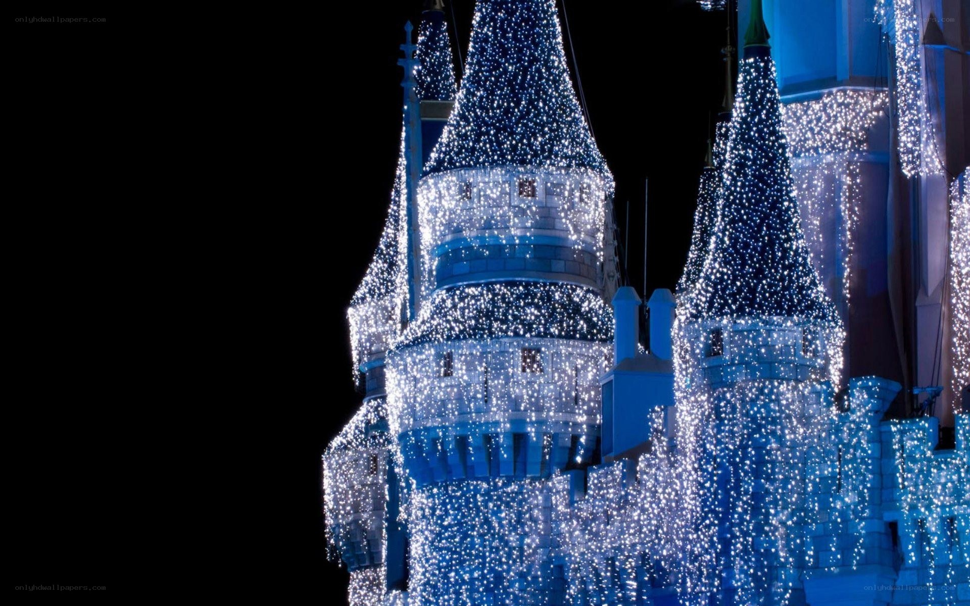 illuminated castle at night