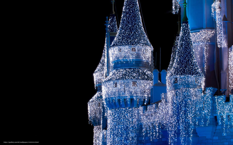 illuminated castle at night