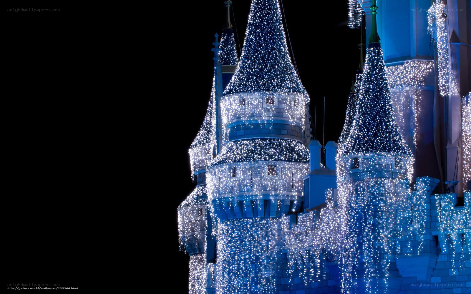 illuminated castle at night