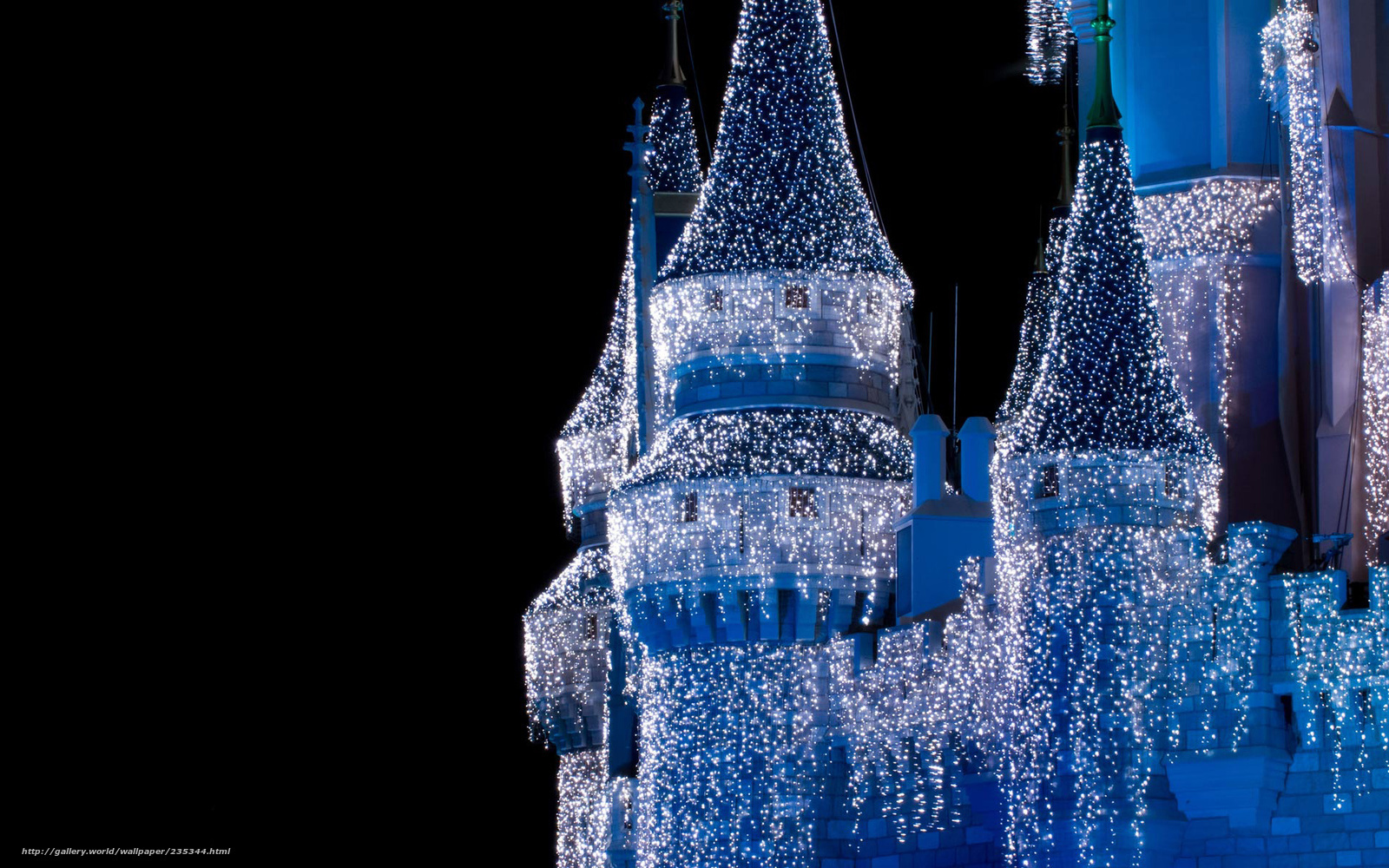 illuminated castle at night