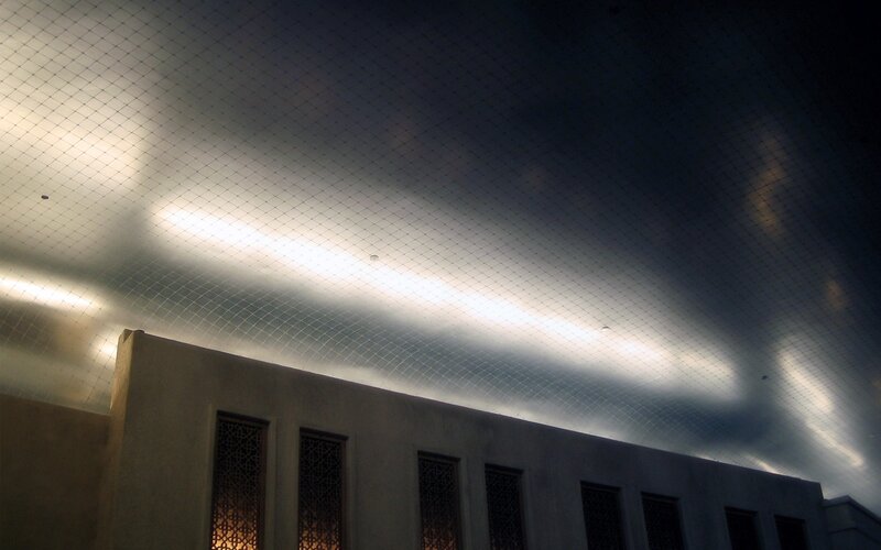 illuminated ceiling at night