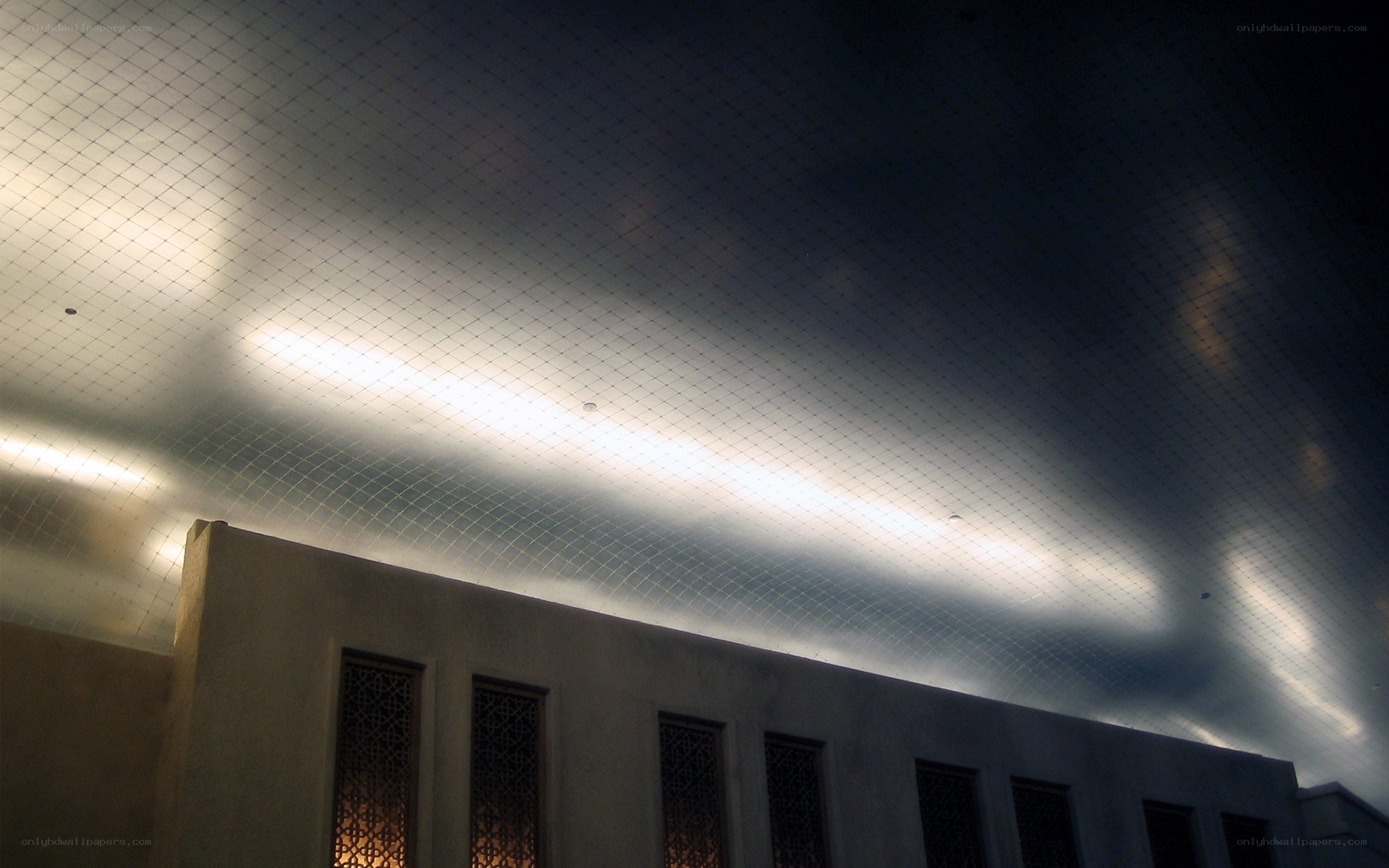illuminated ceiling at night