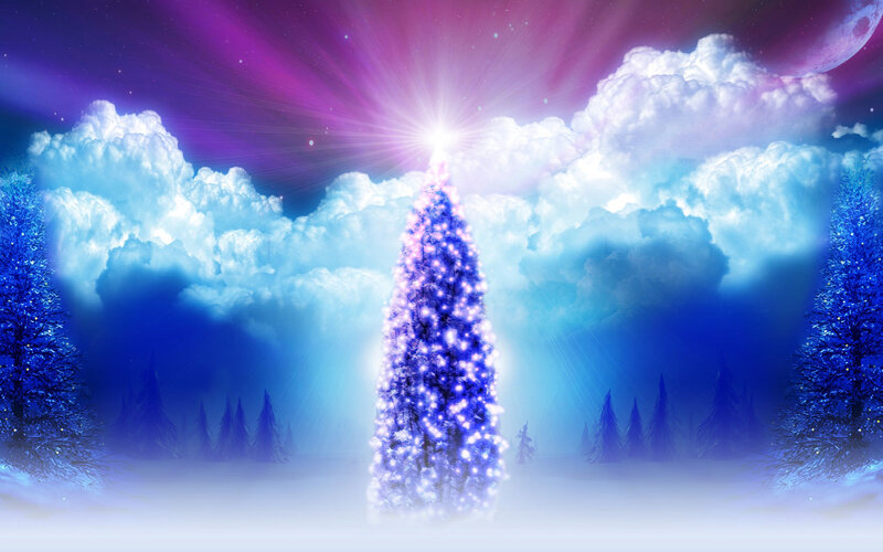 Illuminated Christmas Tree — Blue, Magical