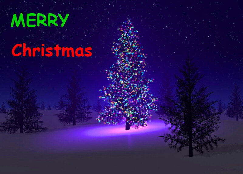 Illuminated Christmas Tree — Purple, Festive