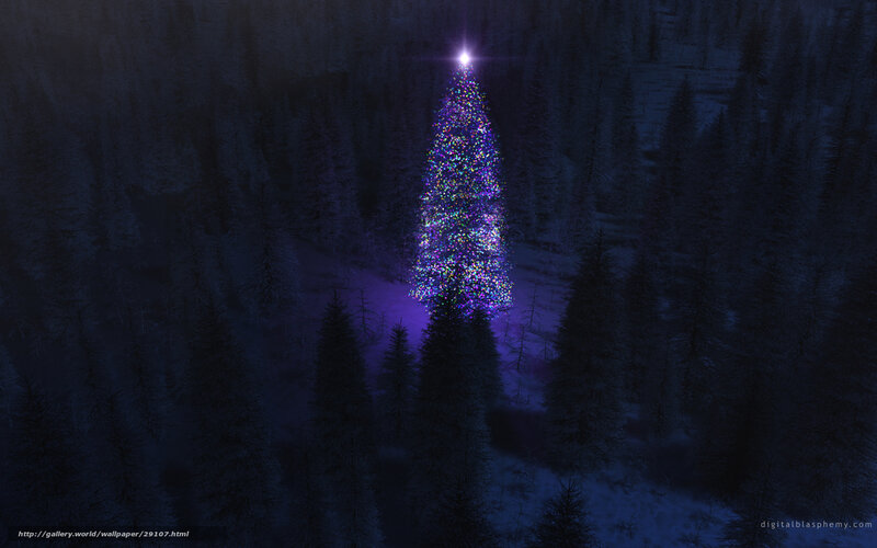 Illuminated Christmas Tree — Purple, Serene