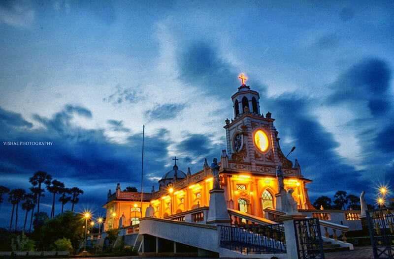Illuminated Church at Dusk